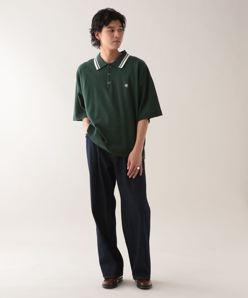 RAGEBLUE（レイジブルー）の「ワンポイント刺繍/オーバーサイズ/サマーニットポロシャツ（ポロシャツ・メンズ・ブラック/グリーン/ネイビー・MEDIUM/LARGE）」の10枚目の写真