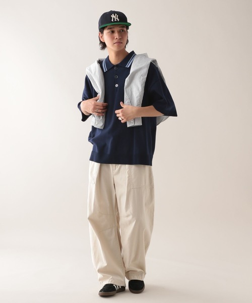 RAGEBLUE（レイジブルー）の「ワンポイント刺繍/オーバーサイズ/サマーニットポロシャツ（ポロシャツ・メンズ・ブラック/グリーン/ネイビー・MEDIUM/LARGE）」の15枚目の写真