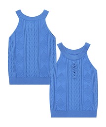 ニット」に該当するタンクトップ（ブルー・ネイビー/青色系