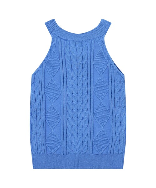 HOOK(フック)の「【HOOK】for girls 編み上げニットタンクトップ (SS)(タンクトップ・レディース・ブルー/ホワイト・MEDIUM/SMALL)」の8枚目の写真