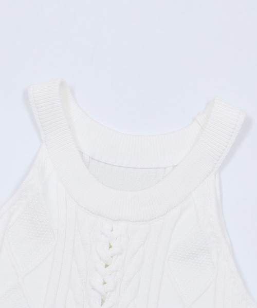 HOOK(フック)の「【HOOK】for girls 編み上げニットタンクトップ (SS)(タンクトップ・レディース・ブルー/ホワイト・MEDIUM/SMALL)」の16枚目の写真