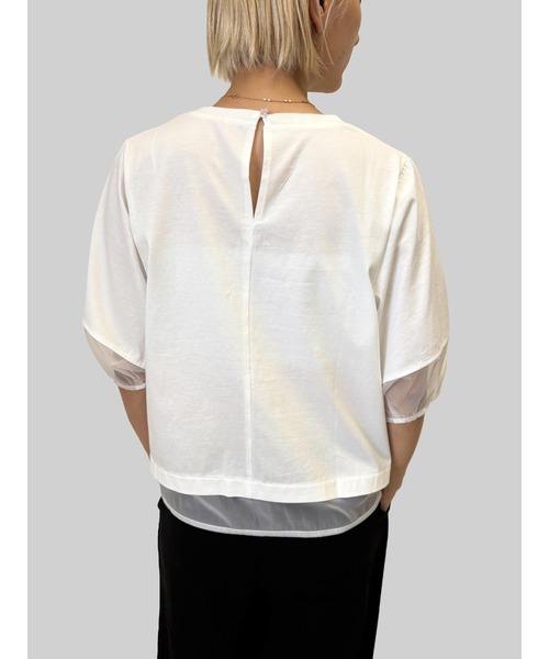 Day and Grade(デイアンドグレイド)の「ドライタッチコットン シアーランタンスリーブT(Tシャツ/カットソー・レディース・ホワイト・FREE)」の7枚目の写真