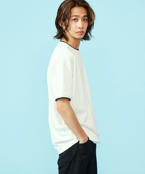 鹿の子ラインリブTシャツ セール】Lee/リー 鹿の子ラインリブTシャツ（Tシャツ/カットソー