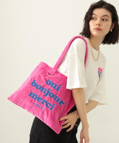 MILKFED.(ミルクフェド)の「LOGO FLUFFY BAG(トートバッグ・レディース・ブラック/ライトピンク/ピンク/パープル・ONE SIZE)」の4枚目の写真