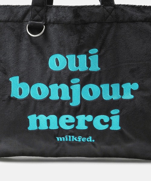 MILKFED.(ミルクフェド)の「LOGO FLUFFY BAG(トートバッグ・レディース・ブラック/ライトピンク/ピンク/パープル・ONE SIZE)」の6枚目の写真