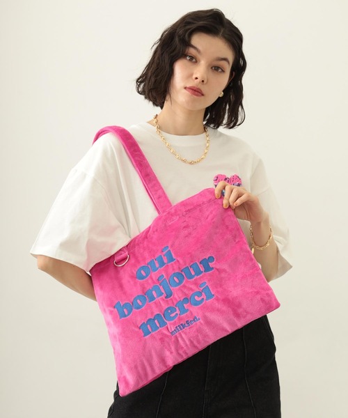 MILKFED.(ミルクフェド)の「LOGO FLUFFY BAG(トートバッグ・レディース・ブラック/ライトピンク/ピンク/パープル・ONE SIZE)」の10枚目の写真