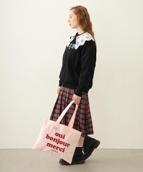 MILKFED.(ミルクフェド)の「LOGO FLUFFY BAG(トートバッグ・レディース・ブラック/ライトピンク/ピンク/パープル・ONE SIZE)」の17枚目の写真
