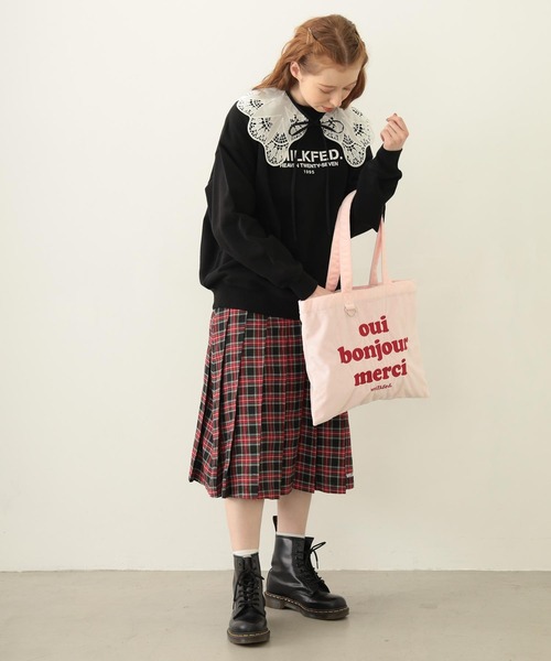 MILKFED.(ミルクフェド)の「LOGO FLUFFY BAG(トートバッグ・レディース・ブラック/ライトピンク/ピンク/パープル・ONE SIZE)」の19枚目の写真