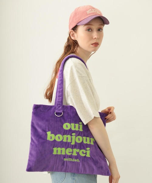 MILKFED.(ミルクフェド)の「LOGO FLUFFY BAG(トートバッグ・レディース・ブラック/ライトピンク/ピンク/パープル・ONE SIZE)」の22枚目の写真