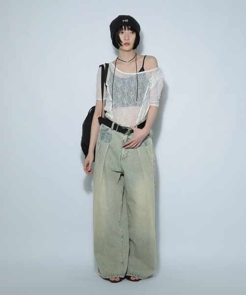 PAGEBOY(ページボーイ)の「カットレースキリカエ(半袖)(Tシャツ/カットソー・レディース・モカ/ブラック/オフホワイト・FREE)」の9枚目の写真