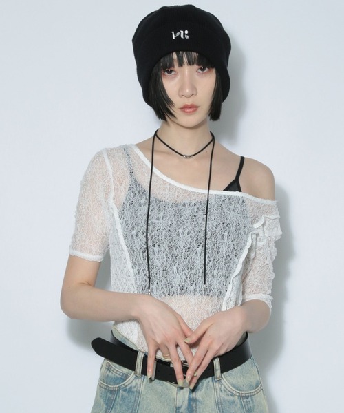 PAGEBOY(ページボーイ)の「カットレースキリカエ(半袖)(Tシャツ/カットソー・レディース・モカ/ブラック/オフホワイト・FREE)」の6枚目の写真