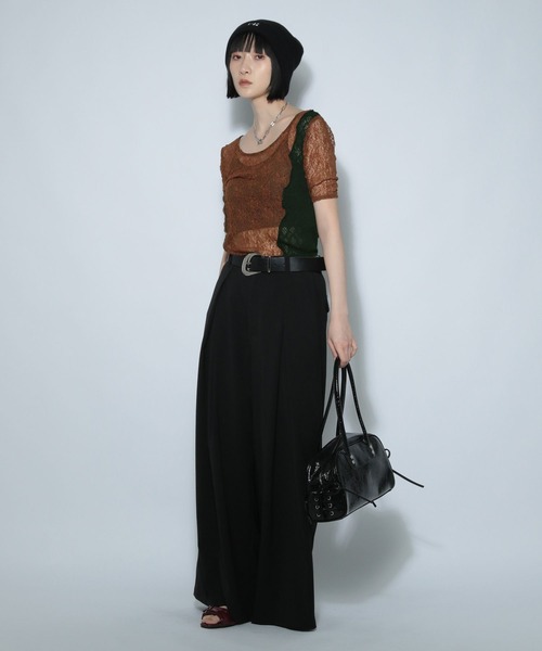 PAGEBOY(ページボーイ)の「カットレースキリカエ(半袖)(Tシャツ/カットソー・レディース・モカ/ブラック/オフホワイト・FREE)」の22枚目の写真