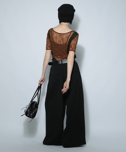 PAGEBOY(ページボーイ)の「カットレースキリカエ(半袖)(Tシャツ/カットソー・レディース・モカ/ブラック/オフホワイト・FREE)」の20枚目の写真