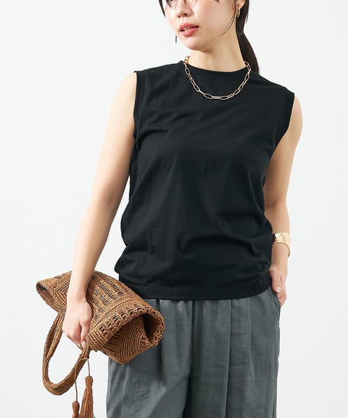 MICA&DEAL（マイカ＆ディール）の「シアータンクトップ（タンクトップ・レディース・ブラック/ブルーグレー/ホワイト/ピンク・FREE）」の3枚目の写真