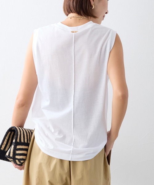 MICA&DEAL（マイカ＆ディール）の「シアータンクトップ（タンクトップ・レディース・ブラック/ブルーグレー/ホワイト/ピンク・FREE）」の9枚目の写真