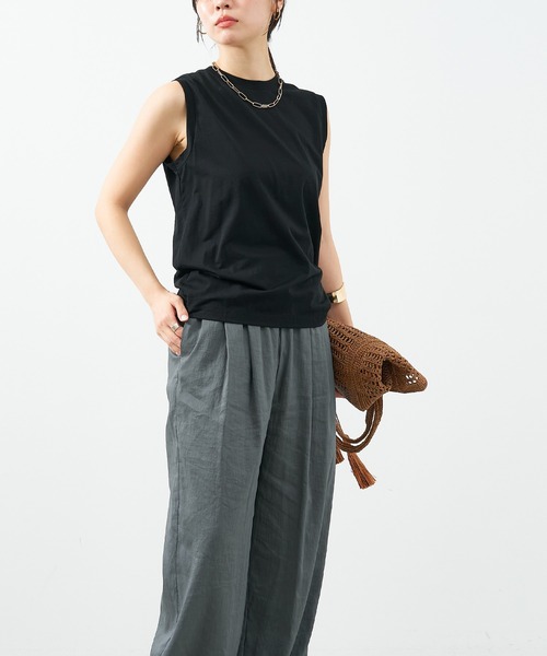 MICA&DEAL（マイカ＆ディール）の「シアータンクトップ（タンクトップ・レディース・ブラック/ブルーグレー/ホワイト/ピンク・FREE）」の16枚目の写真