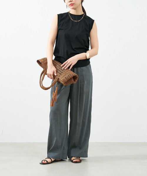 MICA&DEAL（マイカ＆ディール）の「シアータンクトップ（タンクトップ・レディース・ブラック/ブルーグレー/ホワイト/ピンク・FREE）」の17枚目の写真