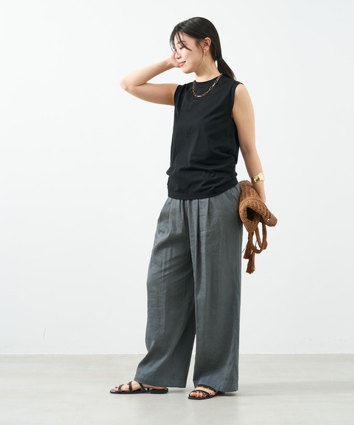 MICA&DEAL（マイカ＆ディール）の「シアータンクトップ（タンクトップ・レディース・ブラック/ブルーグレー/ホワイト/ピンク・FREE）」の19枚目の写真