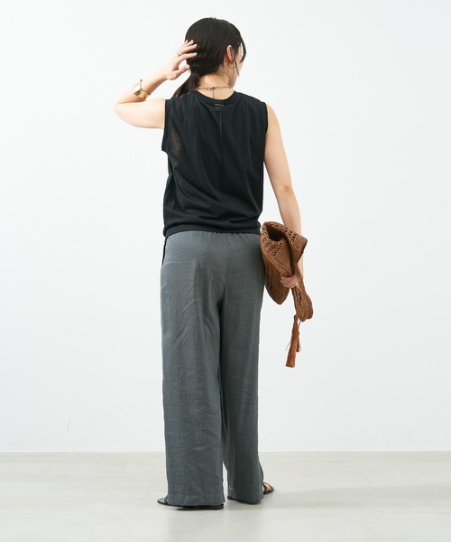 MICA&DEAL（マイカ＆ディール）の「シアータンクトップ（タンクトップ・レディース・ブラック/ブルーグレー/ホワイト/ピンク・FREE）」の20枚目の写真