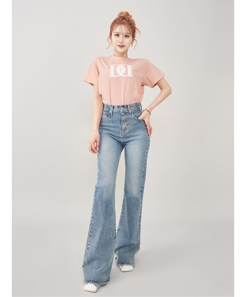 キルティングアップリケビジューTシャツ（Tシャツ/カットソー