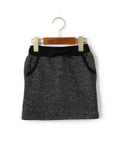 green label relaxing(グリーンレーベルリラクシング)の「【KIDS】ウラキモウ リブ スカート(スカート・キッズ・ブラック/ネイビー・105/135/95/125/115)」の1枚目の写真