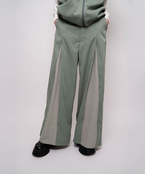 【Nora Lily】2 material Tuck Drape Pants(UNISEX)