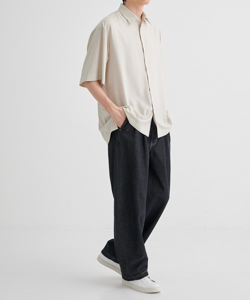UNITED TOKYO（ユナイテッドトウキョウ）の「月間売上No1シリーズ【WEB限定】DRY RAYON ストライプショートスリーブシャツ　｜ 接触冷感/日本産/防シワ/ウォッシャブル/大人気/速乾/UVカット/オフィスカジュアル/ビジネス/通勤（シャツ/ブラウス・メンズ・サックスブルー/オフホワイト/ベージュ・1/2/3）」の9枚目の写真
