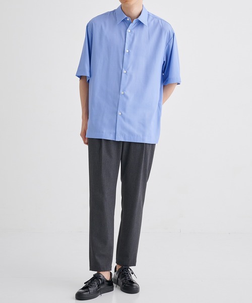 UNITED TOKYO（ユナイテッドトウキョウ）の「月間売上No1シリーズ【WEB限定】DRY RAYON ストライプショートスリーブシャツ　｜ 接触冷感/日本産/防シワ/ウォッシャブル/大人気/速乾/UVカット/オフィスカジュアル/ビジネス/通勤（シャツ/ブラウス・メンズ・サックスブルー/オフホワイト/ベージュ・1/2/3）」の8枚目の写真