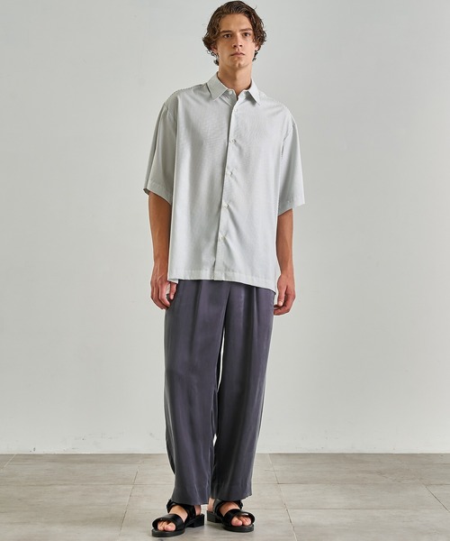 UNITED TOKYO（ユナイテッドトウキョウ）の「月間売上No1シリーズ【WEB限定】DRY RAYON ストライプショートスリーブシャツ　｜ 接触冷感/日本産/防シワ/ウォッシャブル/大人気/速乾/UVカット/オフィスカジュアル/ビジネス/通勤（シャツ/ブラウス・メンズ・サックスブルー/オフホワイト/ベージュ・1/2/3）」の21枚目の写真