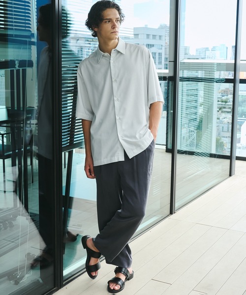 UNITED TOKYO（ユナイテッドトウキョウ）の「月間売上No1シリーズ【WEB限定】DRY RAYON ストライプショートスリーブシャツ　｜ 接触冷感/日本産/防シワ/ウォッシャブル/大人気/速乾/UVカット/オフィスカジュアル/ビジネス/通勤（シャツ/ブラウス・メンズ・サックスブルー/オフホワイト/ベージュ・1/2/3）」の18枚目の写真