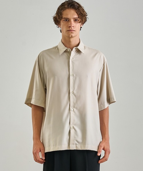DRY RAYON ストライプショートスリーブシャツ 接触冷感｜速乾