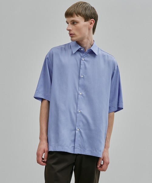 DRY RAYON ストライプショートスリーブシャツ 接触冷感｜速乾