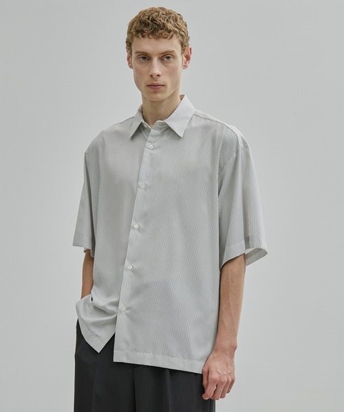 DRY RAYON ストライプショートスリーブシャツ 接触冷感｜速乾