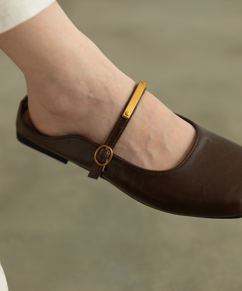 セール】スクエアストラップフラットミュール（パンプス）｜Lunea