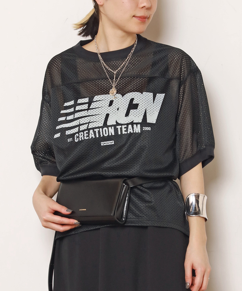 AMERICANA/アメリカーナ】メッシュTシャツ（Tシャツ／カットソー