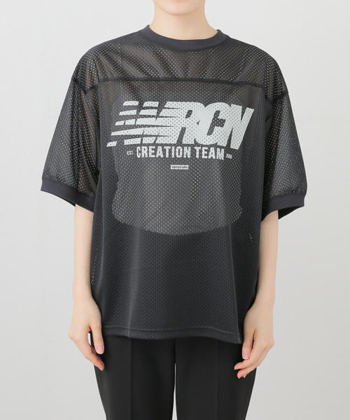 AMERICANA/アメリカーナ】メッシュTシャツ（Tシャツ／カットソー