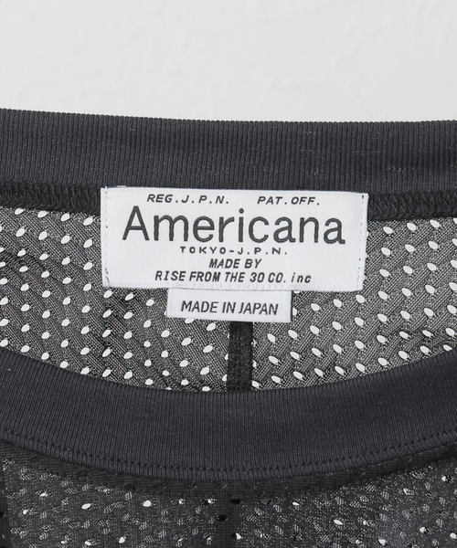 AMERICANA メッシュTシャツ 黒 AMERICANA/アメリカーナ】メッシュTシャツ（Tシャツ/カットソー