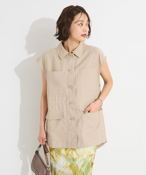 CRAFT STANDARD BOUTIQUE（クラフトスタンダードブティック）の「ミリタリージレ（ベスト・レディース・チャコールグレー/ベージュ・FREE）」の19枚目の写真