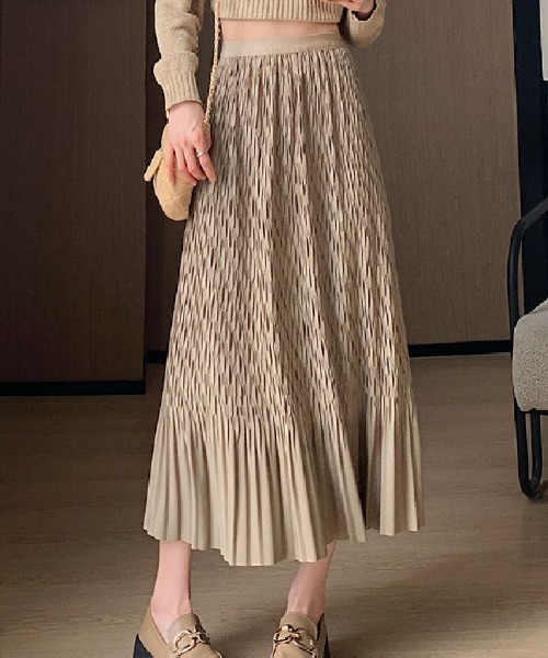 shoppinggo(ショッピングゴー)の「マーメイドスカート ランダムプリーツ ペンシルスカート(スカート・レディース・ベージュ/ブラック/ピンク/グリーン/キャメル・FREE)」の4枚目の写真