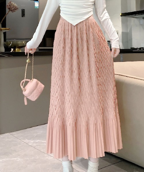 shoppinggo(ショッピングゴー)の「マーメイドスカート ランダムプリーツ ペンシルスカート(スカート・レディース・ベージュ/ブラック/ピンク/グリーン/キャメル・FREE)」の5枚目の写真