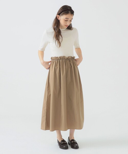 B:MING by BEAMS(ビーミングバイビームス)の「カット コンビ ワンピース (手洗い可)(ワンピース・レディース・ライトグレー/ブラック/オフホワイト・SMALL/MEDIUM)」の2枚目の写真