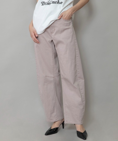 Munich（ミューニック）の「ダスティー加工デニムバレルパンツ（デニムパンツ・レディース・ピンク/モカ/サックスブルー・M/S/XS）」の3枚目の写真