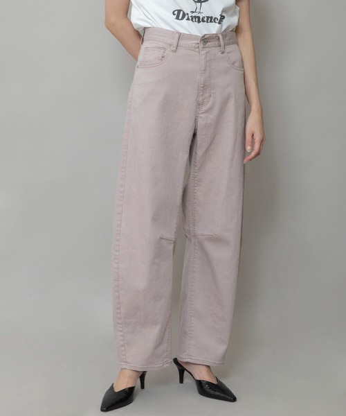 Munich（ミューニック）の「ダスティー加工デニムバレルパンツ（デニムパンツ・レディース・ピンク/モカ/サックスブルー・M/S/XS）」の17枚目の写真