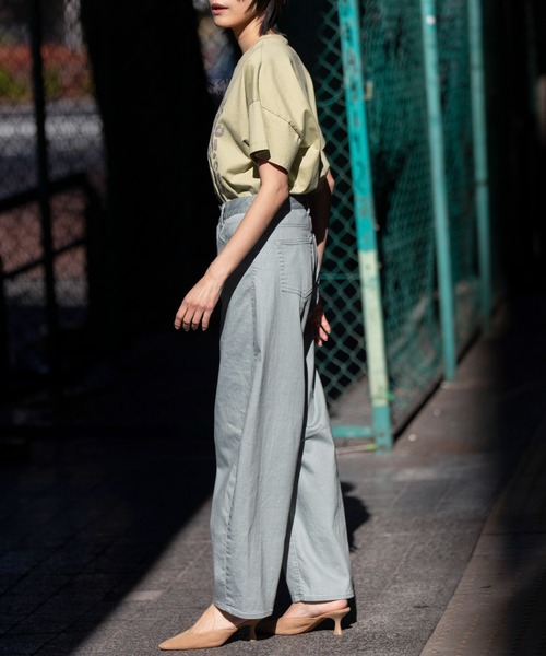 Munich（ミューニック）の「ダスティー加工デニムバレルパンツ（デニムパンツ・レディース・ピンク/モカ/サックスブルー・M/S/XS）」の9枚目の写真