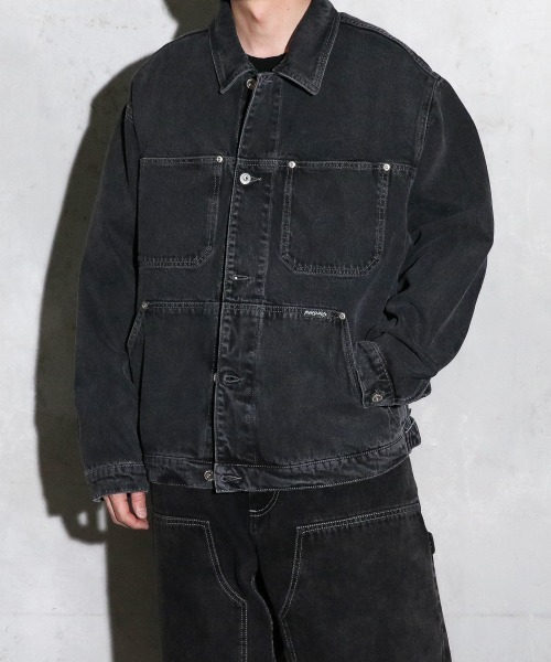 POLAR SKATE CO. ブラックデニムジャケット M POLAR SKATE CO.（ポーラースケートカンパニー） デニムジャケット g