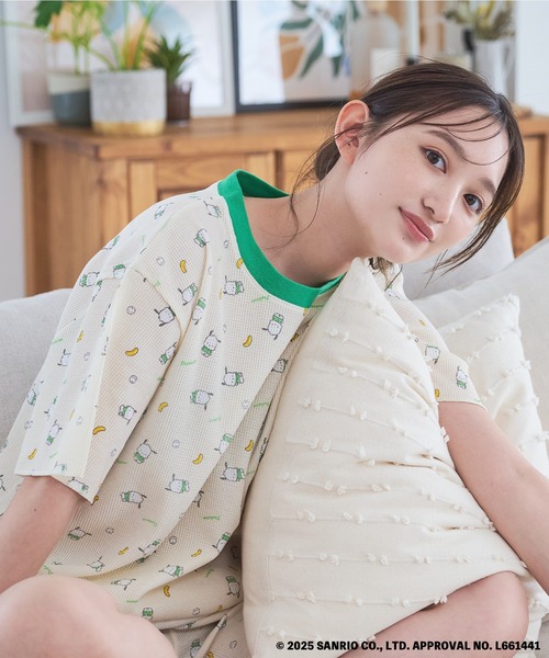 sanrio（サンリオ）の「FTL×サンリオキャラクターズ半袖ルームウェア / ワンマイルウェア / パジャマセット ルームセット セットアップ 上下2点セット / リンクコーデ / ギフト プレゼント（ルームウェア/パジャマ・レディース・サックスブルー/ブラック/グリーン/レッド・M/L）」の3枚目の写真