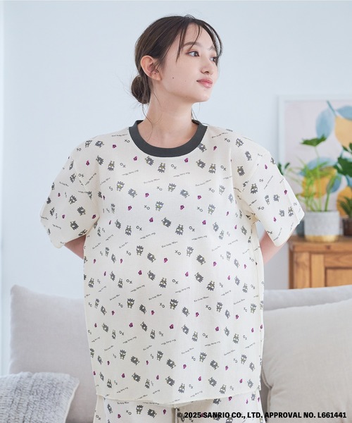 sanrio（サンリオ）の「FTL×サンリオキャラクターズ半袖ルームウェア / ワンマイルウェア / パジャマセット ルームセット セットアップ 上下2点セット / リンクコーデ / ギフト プレゼント（ルームウェア/パジャマ・レディース・サックスブルー/ブラック/グリーン/レッド・M/L）」の9枚目の写真