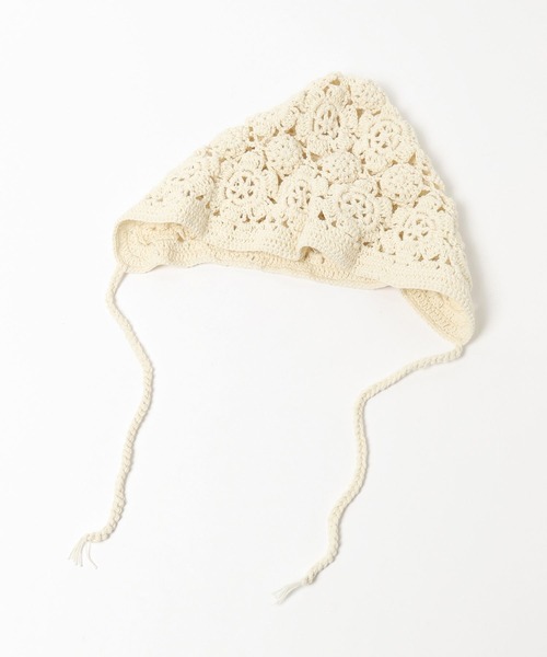niko and...（ニコアンド）の「オリジナルフラワーボンネット（ニットキャップ/ビーニー・レディース・チャコール/ベージュ・0）」の3枚目の写真