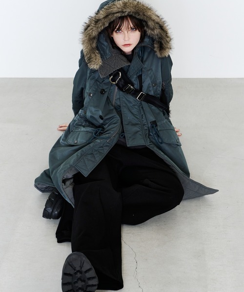 AIVER（アイバー）の「AIVER　ヘビースウェットレイヤードバギーパンツ（スウェットパンツ・メンズ・ブラック/グレー・SMALL/MEDIUM/LARGE）」の6枚目の写真