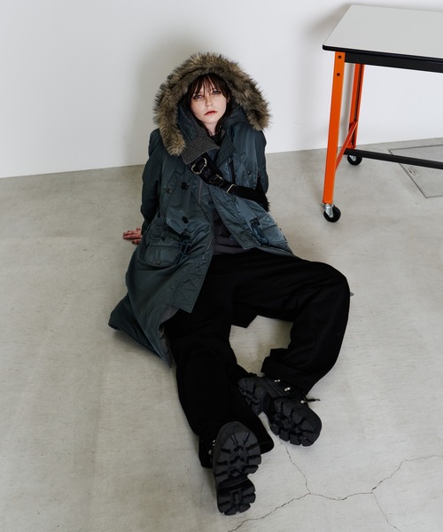 AIVER（アイバー）の「AIVER　ヘビースウェットレイヤードバギーパンツ（スウェットパンツ・メンズ・ブラック/グレー・SMALL/MEDIUM/LARGE）」の7枚目の写真